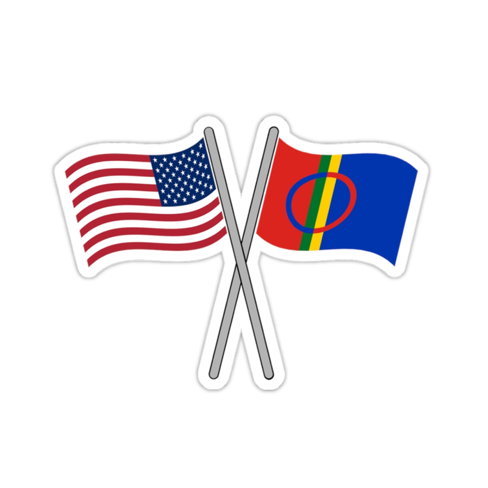 United States And Sami Crossed Flags Sticker