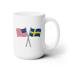 United States And Sweden Crossed Flags Mug