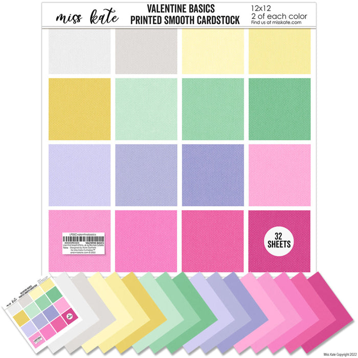 Valentine Basics - Linen Printed Smooth Cardstock Single-Sided