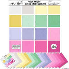 Valentine Basics - Linen Printed Smooth Cardstock Single-Sided