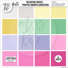 Valentine Basics - Linen Printed Smooth Cardstock Single-Sided