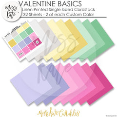 Valentine Basics - Linen Printed Smooth Cardstock Single-Sided
