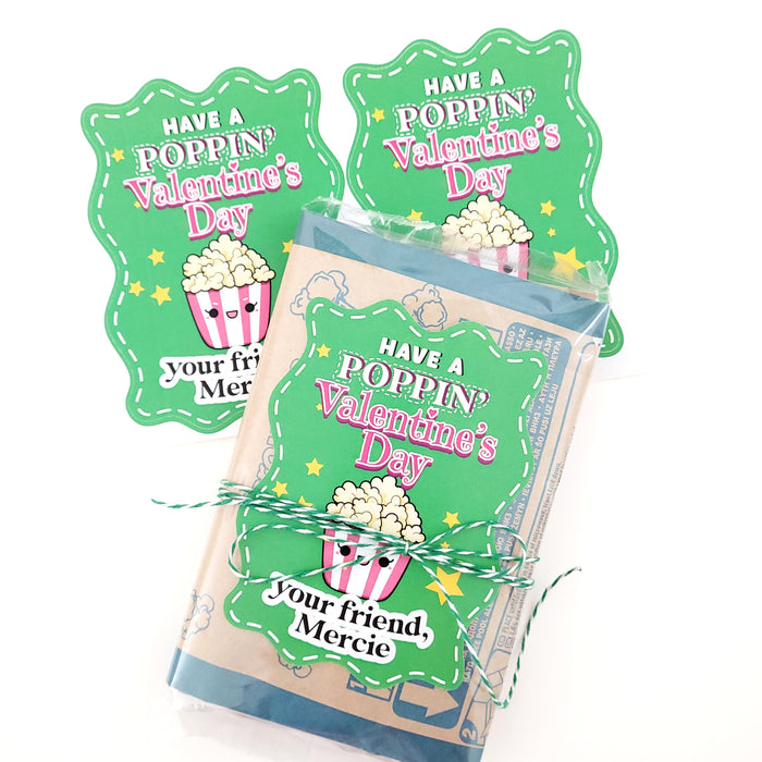 Custom Personalized Valentine Popcorn Stickers for Kids - XOXOKristen