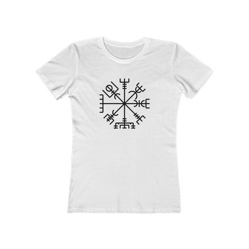 Viking Compass Women's Fit T-Shirt Solid White / S - Scandinavian Design Studio
