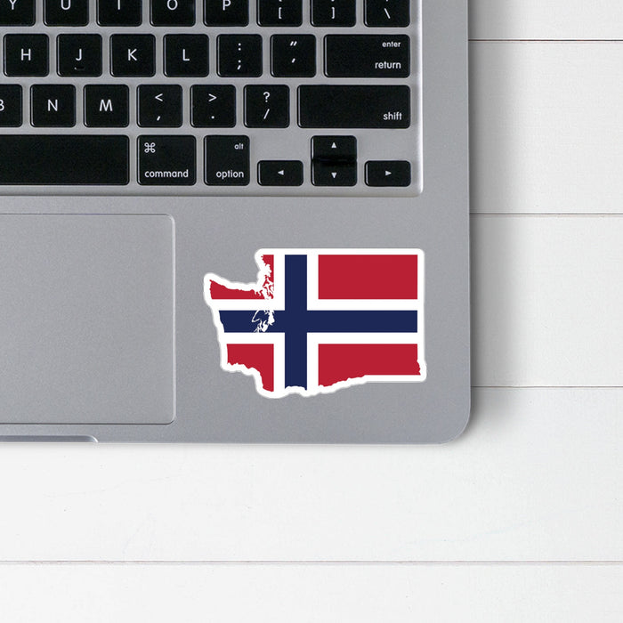 Washington Norwegian Flag Sticker Scandinavian Design Studio