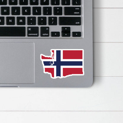 Washington Norwegian Flag Sticker Scandinavian Design Studio
