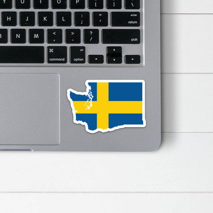 Washington Swedish Flag Sticker Scandinavian Design Studio