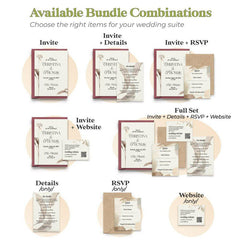 Wedding Invitation Suite in Beige Florals - XOXOKristen
