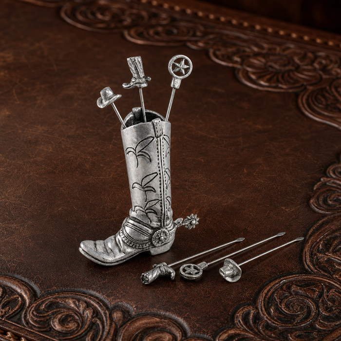 Western Boot Cheese Pick Set 2