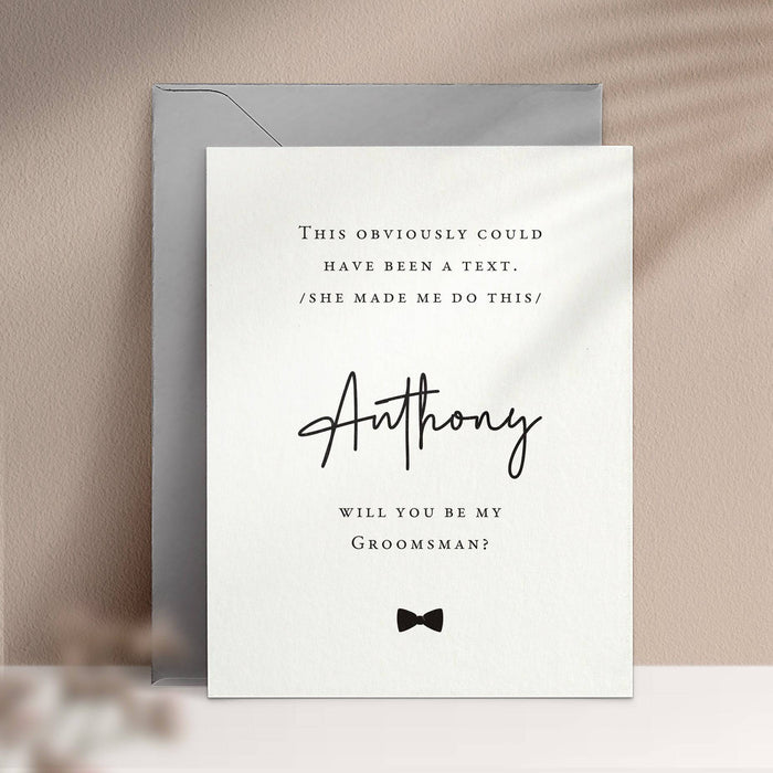 Will you be my Groomsman Card - XOXOKristen