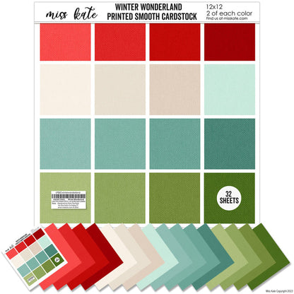 Winter Wonderland - Linen Printed Smooth Cardstock Single-Sided