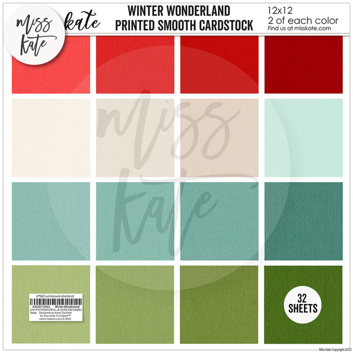 Winter Wonderland - Linen Printed Smooth Cardstock Single-Sided
