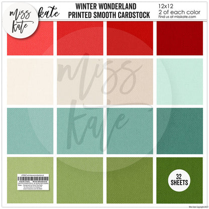 Winter Wonderland - Linen Printed Smooth Cardstock Single-Sided