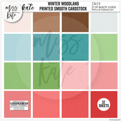 Winter Woodland - Linen Printed Smooth Cardstock Single-Sided