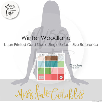 Winter Woodland - Linen Printed Smooth Cardstock Single-Sided