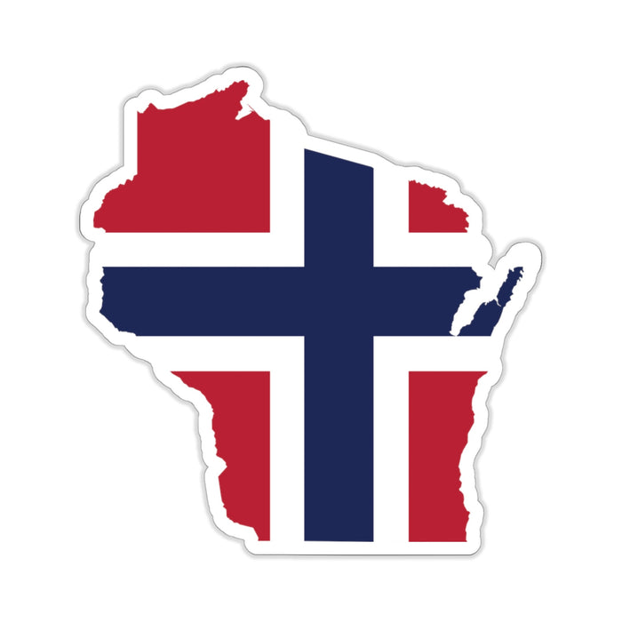 Wisconsin Norwegian Flag Sticker