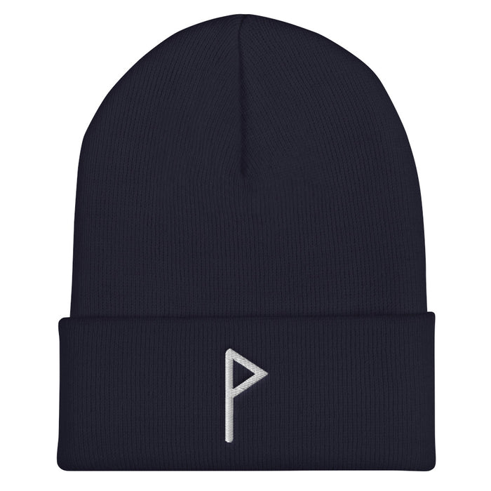 Wunjo (Joy) Viking Rune Embroidered Beanie Scandinavian Design Studio