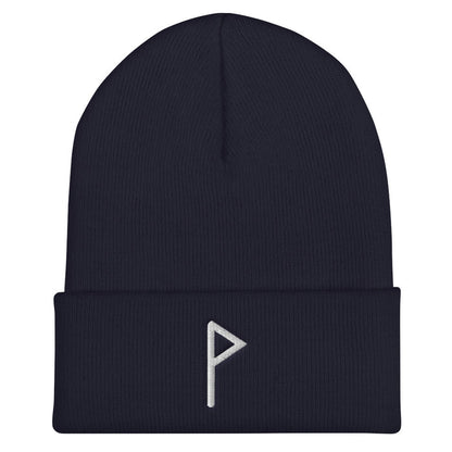 Wunjo (Joy) Viking Rune Embroidered Beanie Scandinavian Design Studio