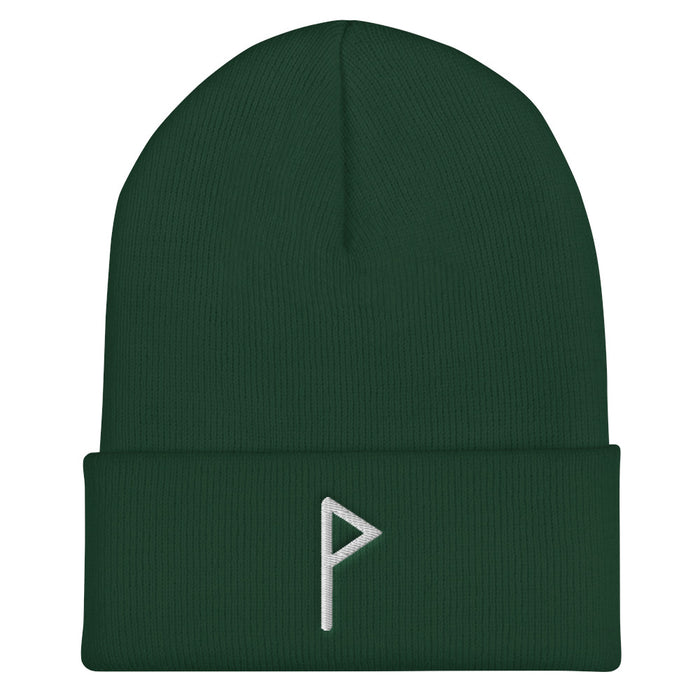 Wunjo (Joy) Viking Rune Embroidered Beanie Scandinavian Design Studio