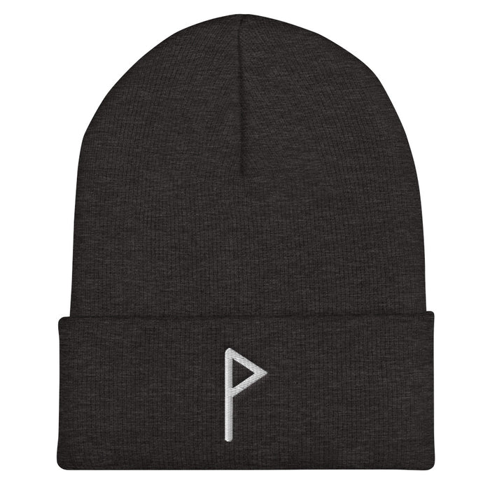 Wunjo (Joy) Viking Rune Embroidered Beanie Scandinavian Design Studio