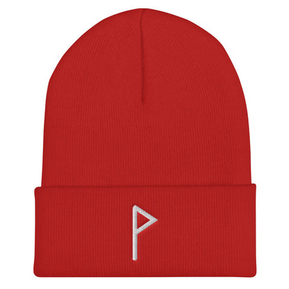 Wunjo (Joy) Viking Rune Embroidered Beanie Scandinavian Design Studio