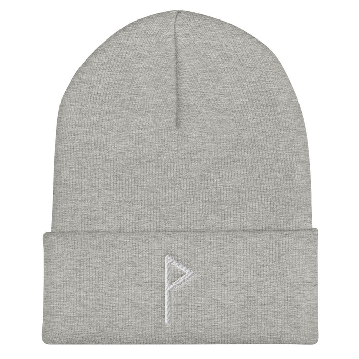 Wunjo (Joy) Viking Rune Embroidered Beanie Scandinavian Design Studio