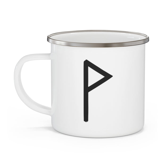 Wunjo (Joy) Viking Rune Enamel Camping Mug Scandinavian Design Studio