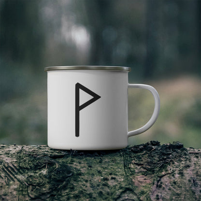 Wunjo (Joy) Viking Rune Enamel Camping Mug Scandinavian Design Studio