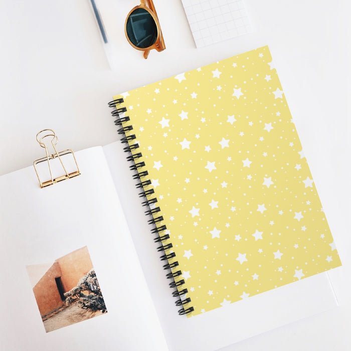 Yellow Stars Spiral Lined Notebook